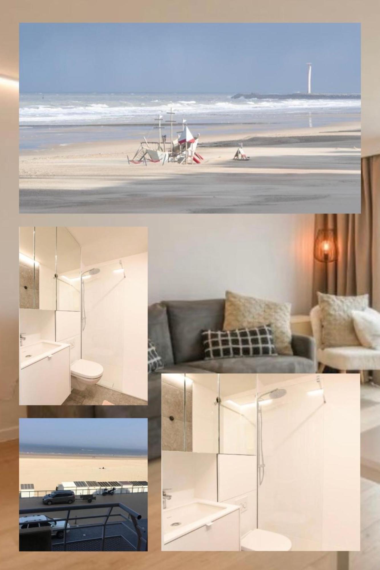 Studio Zwembad Met Frontaal Zeezicht Ostende Exterior foto